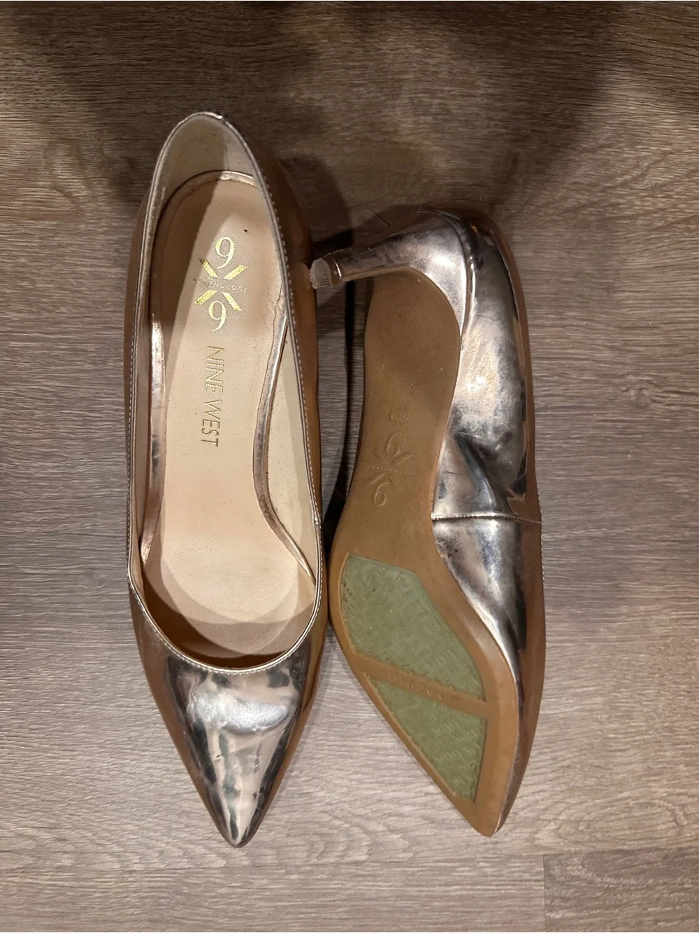 Nine West Metallic Rose Pointed-Toe Pumps